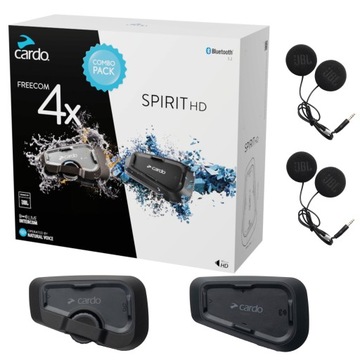 Intercom motocyklowy CARDO SPIRIT HD SINGLE FREECOM 4X SINGLE zestaw JBL