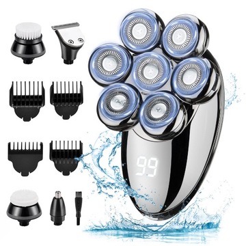 Golarka Męska Elektryczna z 7 Ostrzami 5w1 LED