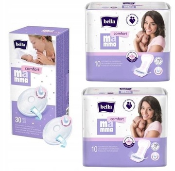 pakiet BELLA MAMMA COMFORT 2 x podkłady poporodowe + 1 wkładki laktacyjne