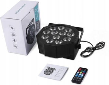LED Par SLIM 12 x 4W ZQ01428 RGB + PILOT uchwyt