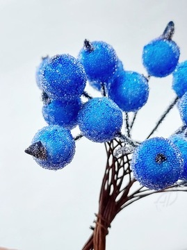 МОРОЗОВАЯ АССОРТИМЕНТ Декор Веточка для декупажа Синий - 20 шт/шарики