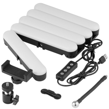 5-секционная складная светодиодная лампа 3200-6500K для студии потокового гейминга