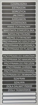 NAKLEJKI GRAFIT do przypraw-CZARNUSZKA przyprawnik