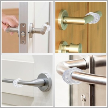 СИЛИКОНОВЫЙ УПОРНИК ДЛЯ НАКЛАДКИ ДВЕРНОЙ РУЧКИ ПРОЗРАЧНЫЙ ЗАПОР 4 ШТ.