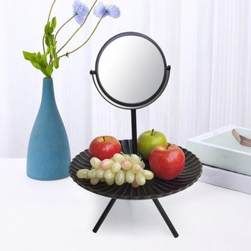 Настольное косметическое зеркало с деревянным ящиком, черное