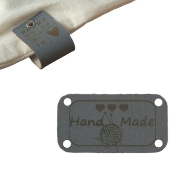 10X HANDMADE SKÓRZANE NASZYWKI METKI RĘKODZIEŁO