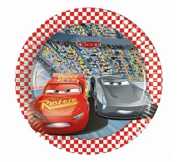 Talerzyki papierowe Cars 3, 20 cm 8 szt. Urodziny