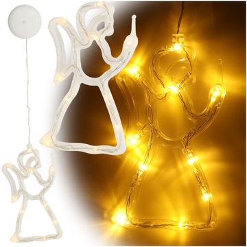LAMPKI LED WISZĄCA OZDOBA DEKORACJA ŚWIĄTECZNA ANIOŁEK ANIOŁ 10 LED