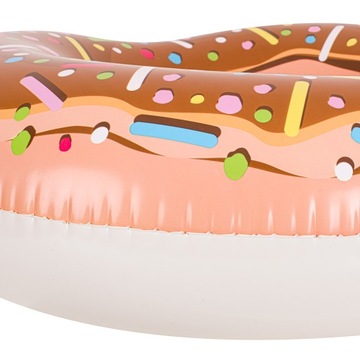 Надувной круг для плавания-пончика коричневый для бассейна у моря 107см макс 100кг