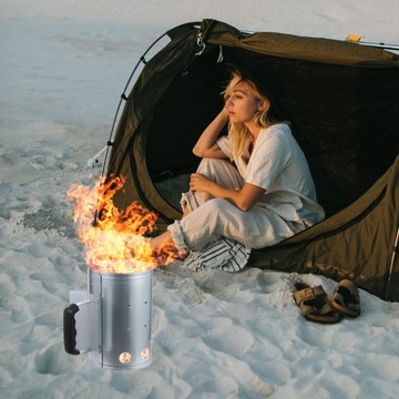 Ведро для улицы с угольным грилем