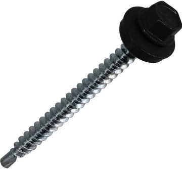 Wkręty Farmerskie mocowanie Blachodachówki z Drewnem 4,8x80 mm RAL 9005