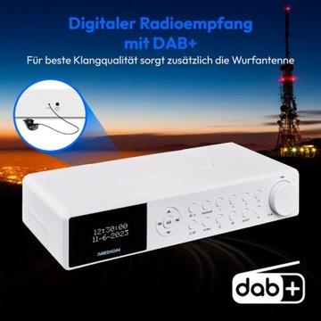 ПОДВЕСНОЙ КУХОННЫЙ РАДИО ПРЕМИУМ DAB+/PLL FM Bluetooth СВЕТОДИОДНАЯ ЛАМПА-СИГНАЛИЗАЦИЯ