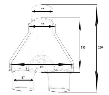 Y-ТРУБКА ВЫХЛОПНАЯ ТРУБА 2,25–2,25 дюйма 57–57 мм BM SPORT