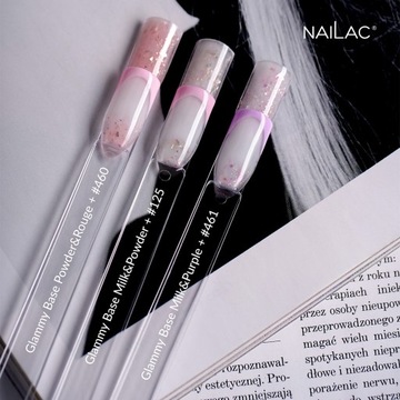 Glammy Base Milk&Powder 2в1 каучуковая база, база и цвет с фольгой NaiLac 7мл