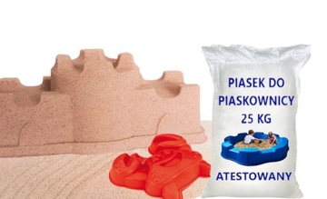 PIASEK DO PIASKOWNICY SUPER JASNY CZYSTY Z ATESTEM + ZABAWKA DO PIASKU