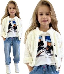 MAŁA MI SWETER ROZPINANY ŚMIETANKOWY r 146 152