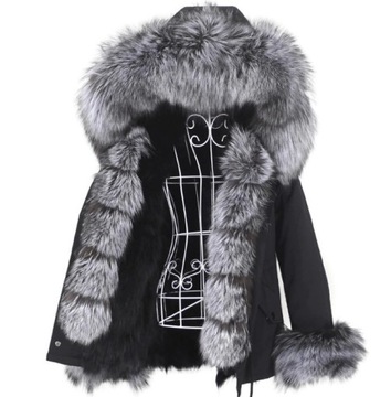 Ciepła Parka Futro naturalne Lis Jenot KOLORY 38 M