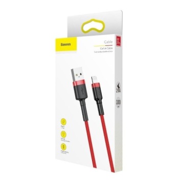 Кабель Lightning 2.4А 1м красный iPhone