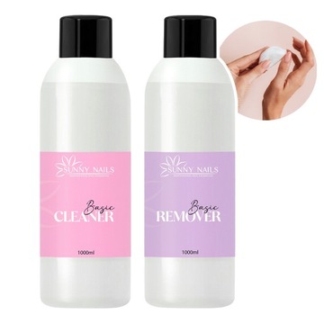 SUNNY NAILS Базовое очищающее средство + средство для снятия ногтей 2x1000 мл