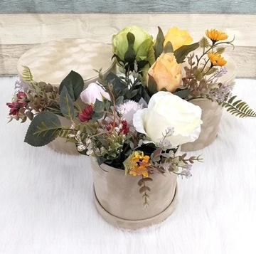 Большая FLOWER BOX велюровая замша Набор из 3 шт. для цветочных композиций, красный