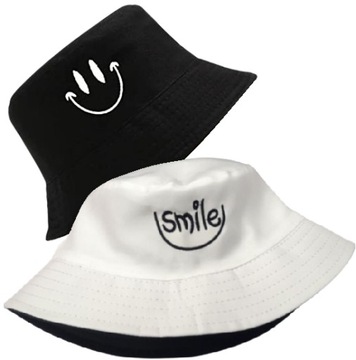 BUCKET HAT KAPELUSZ RYBACKI CZAPKA SMILE 2 KOLORY