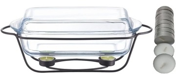 AMBITION NACZYNIE ŻAROODPORNE Z PODGRZEWACZAMI SAULE 3,9L BLACK + TEALIGHTS