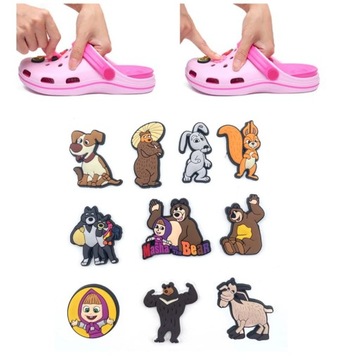 PRZYPINKI PIN ozdoby DO BUTÓW typu KROKS CROCS bajka o niedźwiedziu 10szt