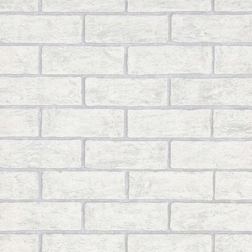 TAPETA ścienna Rasch cegła, mur 3D biała 10339-10