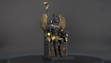 Статуэтка Скульптура ЕГИПЕТСКИЙ БОГ АНУБИС НА ТРОНЕ черный VERONESE WU76733AB