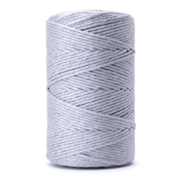 Нитка макраме 3мм 50м Светло-серая