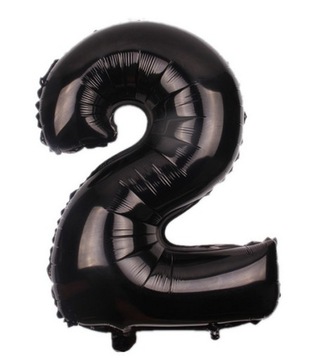 BALON FOLIOWY CYFRA 2 dwójka dwa CZARNA 80cm