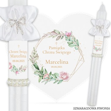 БЕЛАЯ ОДЕЖДА И КРЕЩЕСТВЕННАЯ СВЕЧА И 2 ПЕРСОНАЛИЗИРОВАННЫЕ ДЕРЕВЯННЫЕ КОРОБКИ S