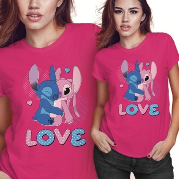 KOSZULKA DAMSKA KOBIECA T-SHIRT STITCH STICH WALENTYNKI L PREZENT JAKOŚĆ