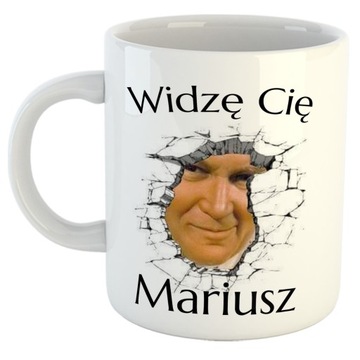KUBEK PAPIEŻ PAPAI ŚMIESZNY PREZENT DLA PRZYJACIELA PRZYJACIÓŁKI+IMIĘ TEKST