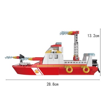 Блоки Кого Пожарный катер Маяк огонь 411 элементов