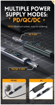 FNIRSI HS-02A Точный цифровой паяль 100 Вт USB QC/PD 6PCS HS02 Пещеры