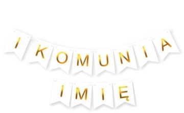 ELEGANCKI KOMUNIJNY BANER z imieniem I KOMUNIA ŚW 2M GIRLANDA