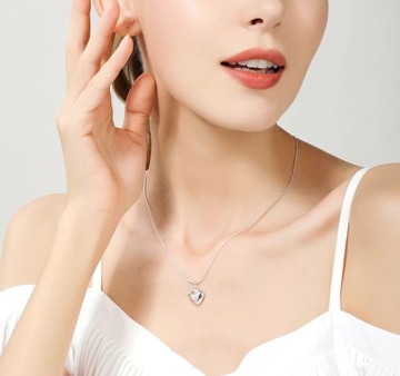 Серебряное детское колье Нежное Сердце, сердце, цепочка змея, 925 проба