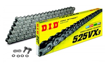 ŁAŃCUCH NAPĘDOWY DID 525 VX3 525VX3 X-ring 118 ogniw + zakuwka