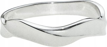 Srebrny pierścionek 925 nowoczesny obrączkowy delikatnie pleciony elegancki