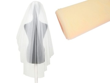 WELON ŚLUBNY gęsty gładki 120 cm CIEPŁY BEŻOWY