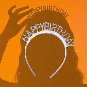 Wszystkiego najlepszego z okazji urodzin Opaska na głowę Nakrycia głowy Opaska do włosów Zapięcie Kolorowe cyrkonie