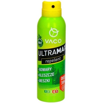 Спрей от комаров защищает от клещей ULTRAMAX 30% DEET Vaco