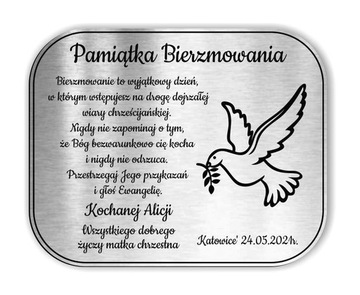 Dedykacja Pamiątka Bierzmowania Bierzmowanie 10x8