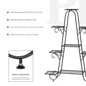 Металлическая подставка для цветов Подставка для цветов на 9 горшков
