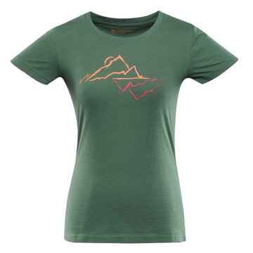 ALPINE PRO Koszulka damska turystyczna bawełniana Bolena zielony r.XL