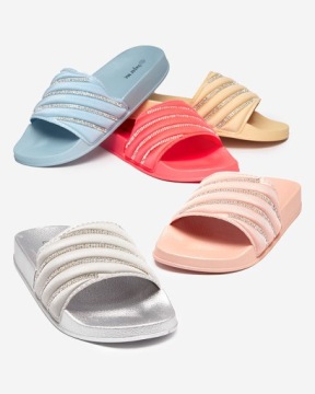 ЖЕНСКИЕ КОРАЛЛОВЫЕ ТАПОЧКИ С ЦИРКОНИЕМ MYTARIS 38