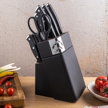 Кухонные ножи 13эл подставка с точилкой + 6 ножей для стейка ножницы KLAUSBERG
