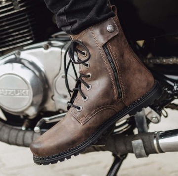 Buty motocyklowe skórzane Rebelhorn NOMAD vintage Khaki 45