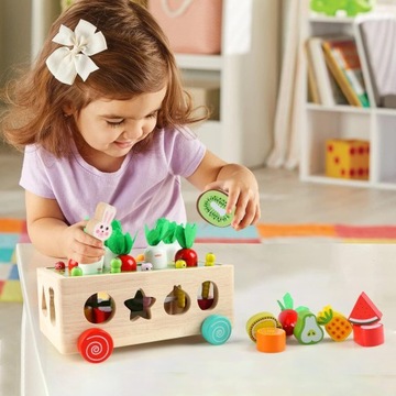 ФРУКТОВАЯ ПАЗЗЛ МОНТЕССОРИ ДЕРЕВЯННАЯ ИГРА ДЛЯ ДЕТЕЙ